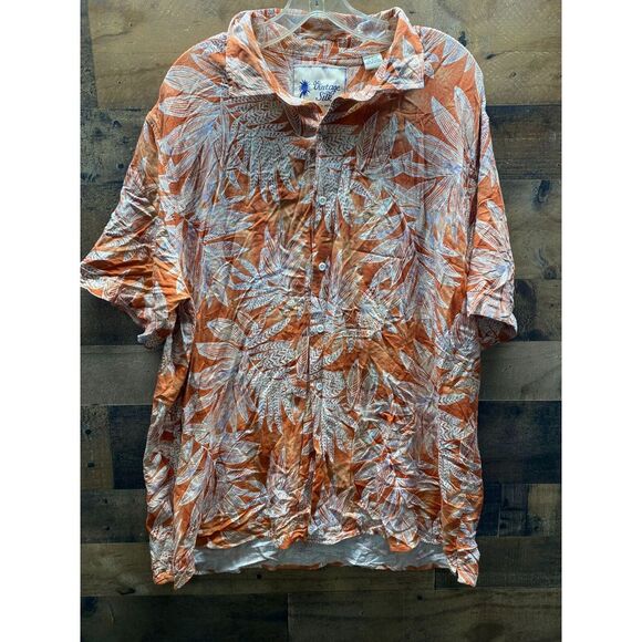 Vintage Silk Short Sleeve Button Up Size‎ XXL - Picture 1 of 4